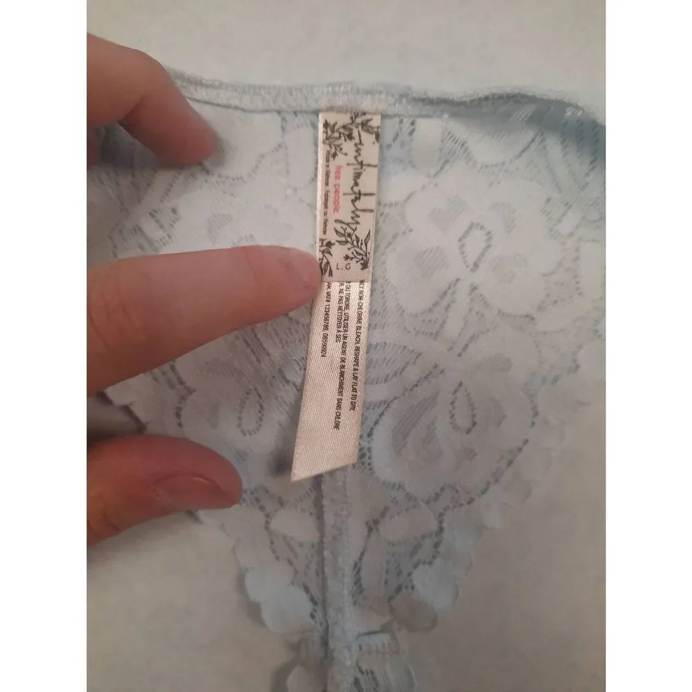 Intimately Free by Free People Size L Light Blue Lace Racerback Bralette Bra - Picture 2 of 3